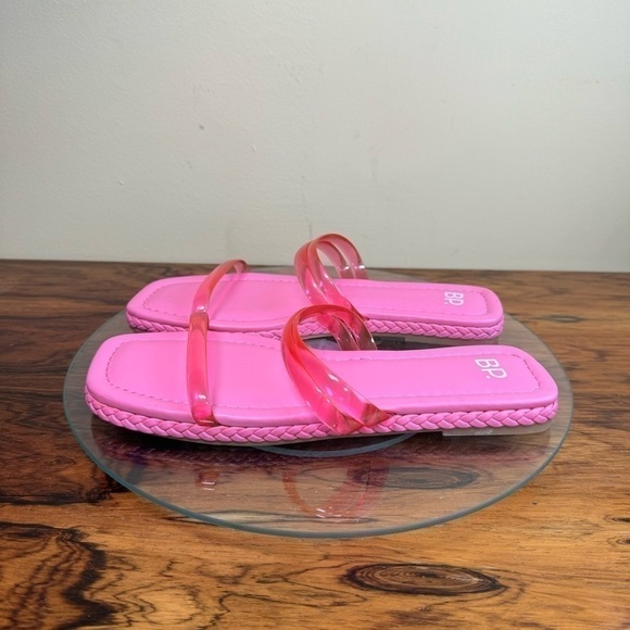 NEW Nordstrom BP Viola Barbie Pink Braided Flat Slide Sandals - Picture 5 of 14